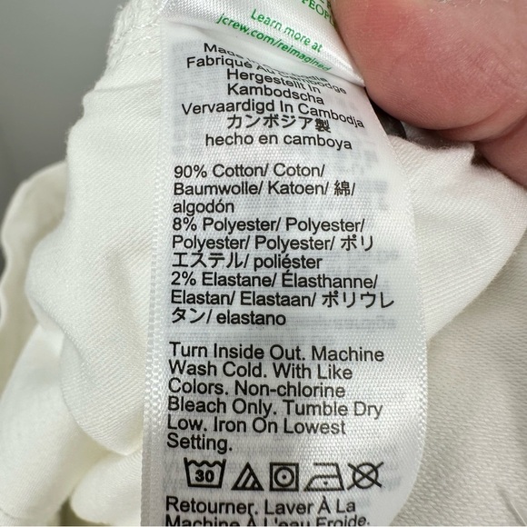 J. Crew Women's Size 31 9" demi-boot crop jean in‎ white wash NWOT Preppy Summer - Picture 7 of 8